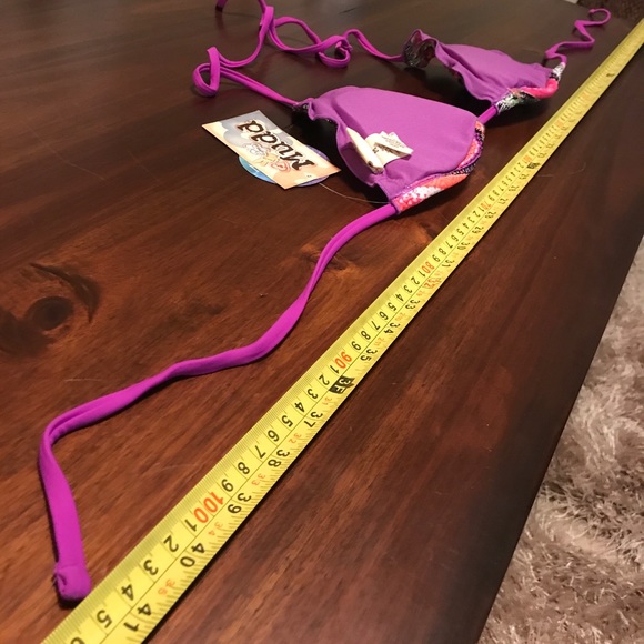 Striped Ruffle String Swim Top - Picture 5 of 8